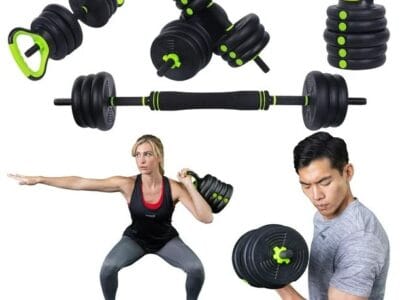 GoZone 50lb Multi-Use Weight Set – Green/Black, Made from durable materials