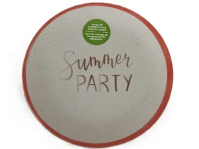 Dinner Plate, Serving Plate Round Clear Bamboo Plate, Dinnerware Dish for Pasta, Salad, Home (Summer Party)