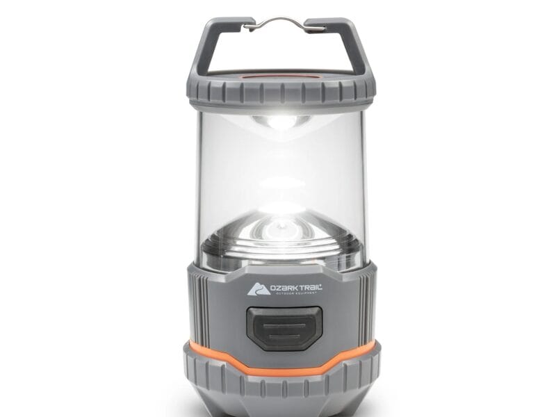 Ozark Trail 200 Lumen LED Battery Powered Lantern, 4 AA Batteries, IPX4 Weather & Drop Resistant