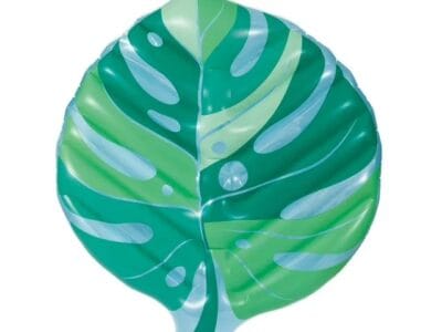 Inflatable Leaf Pool Float, Green & Blue Print, for Kids and Adults, Unisex