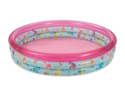Round Inflatable 3-Ring Kiddie Splash Play Pool, Pink, For Kids, Age 2 & up, Unisex