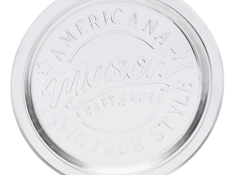 Mason Craft & More 7 Piece Glass Coasters Set with Metal Organizer