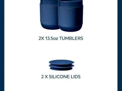 Corelle® Stoneware 13.5oz Tumblers with Silicone Lids, 4-piece Set