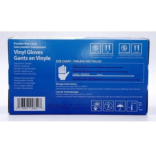 Disposable Powder-Free Clear Vinyl Gloves