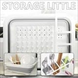 MEKBOK Collapsible Dish Drying Rack Portable Dish Drainer Dinnerware Organizer Kitchen RV Campers Storage-gray