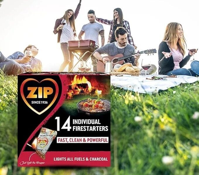 ZIP Firestarters Individually Wrapped Lights All Fuels & Charcoal Safe, Odorless, Convenient 14 Count