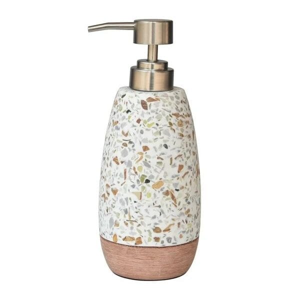 hometrends Tan Terrazzo Sandstone lotion pump, soap pump for kitchen, bathroom or hotel