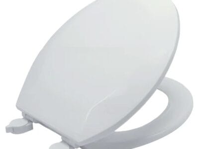 Mainstays MS Round White Plastic Toilet Seat, Easy Clean