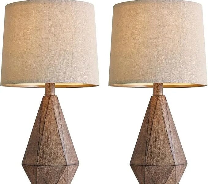 Hometrends 16″ Retro Farmhouse Table Lamp Set of 2