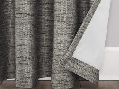 Sun Zero Rhett Woven Strié Theater Grade Extreme Total Blackout Grommet Curtain Panel, 52″ x 84″, Charcoal/Gray