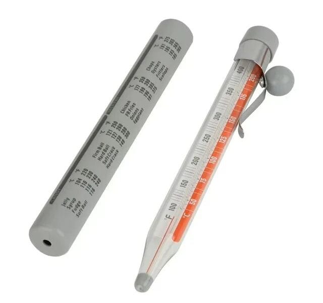 Mainstays ABS Food Cooking Dial Candy Thermometer, Clip Attachment with Red and Black Display