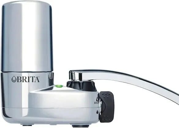 Brita Water Filter for Sink, Faucet Mount Water Filtration System for Tap Water, Reduces 99% of Lead, Chrome