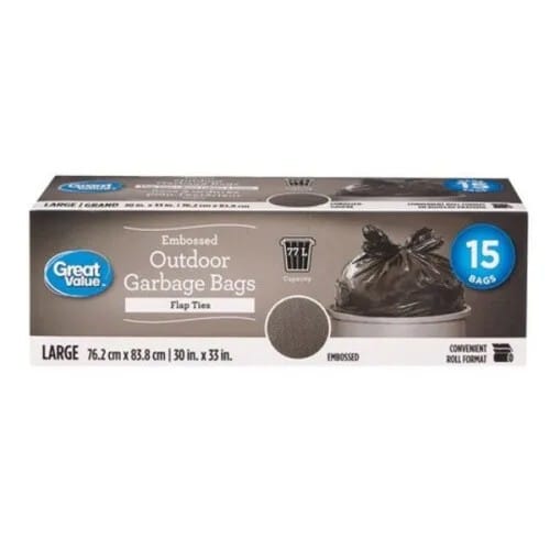 Great Value Outdoor Garbage Bags 1Ea
