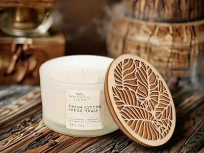 Botanical Light 16.4OZ Fresh Cotton Soy Wax Blended Scented Candle,3 cotton wick, · 16.4oz· 465g· 1 pack