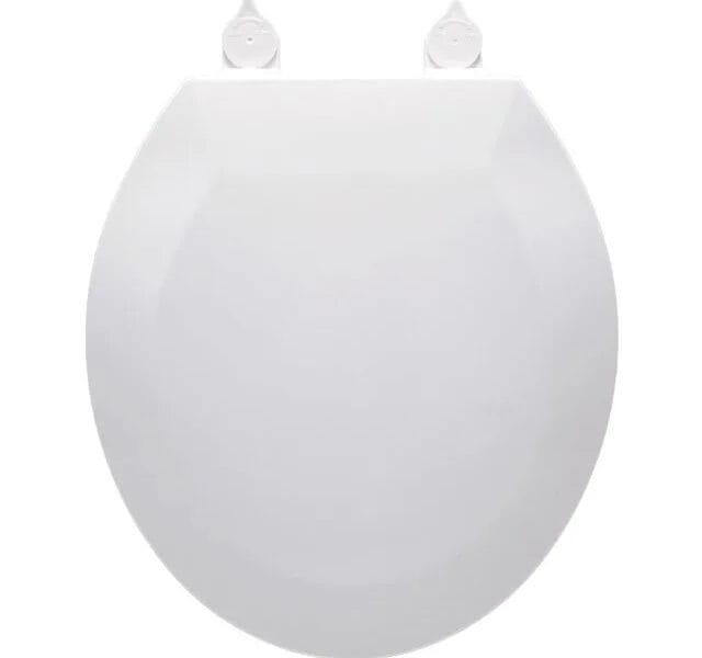 Mainstays MS Round White Plastic Toilet Seat, Easy Clean