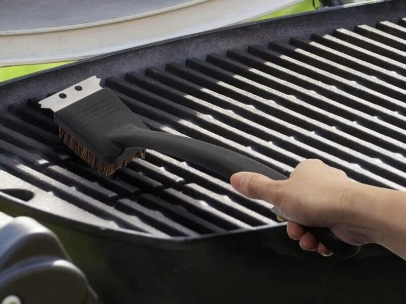 Premium BBQ 14″ Palmyra Grill Brush with Plastic Handle – Effortlessly Clean and Maintain Your Grill,Perfect Tool for Summer BBQ with Friends and Family