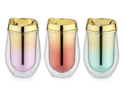 Ombre Assorted Stemless Wine Tumblers Blush -Green