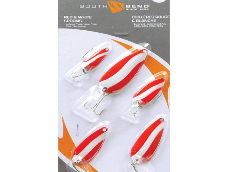 South Bend Lures Red-White Spoon Fishing Tackle