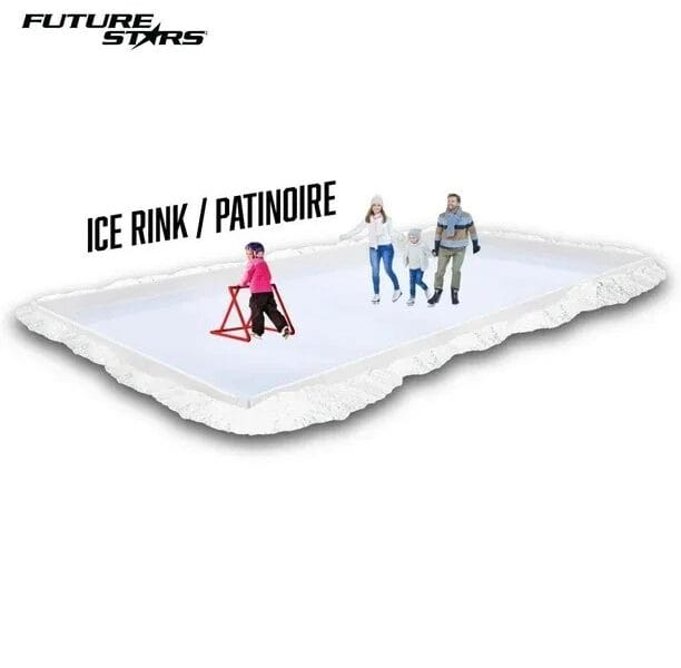 Future Stars Backyard Ice Rink Kit – Frame Tarp and In-Ground pegs – Customize Size up to 24 x 12 FT