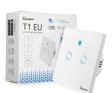 SONOFF T1 EU AC90V-250V 600W Smart WIFI Wall Touch Light Switch 2 Gang Touch/WiFi/433 RF/APP Remote Smart Home Controller Work With Alexa – 2CH
