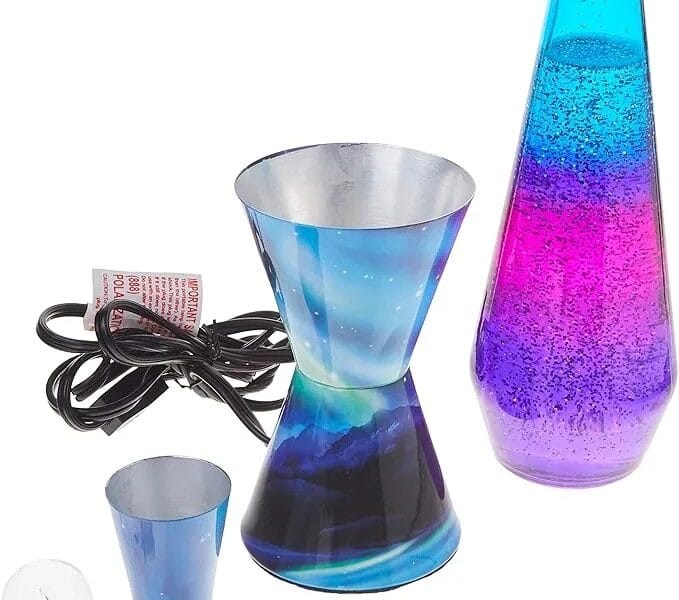 Lamp 2160 LVA2160 Colormax Northern Lights, 14.5-inches, Glitter with Clear Liquid and Decal Base
