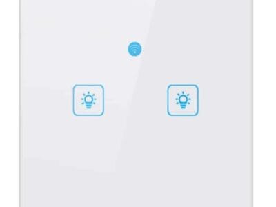 WS EU 02 EWeLink APP Touch Control 2A 2 Gangs 2 Ways Tempered Glass Panel Smart Wall Switch AC 90V-250V EU Plug