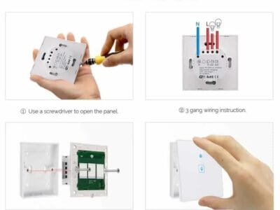 WS EU 03 EWeLink APP Touch Control 2A 3 Gangs 3 Ways Tempered Glass Panel Smart Wall Switch AC 90V 250V EU Plug