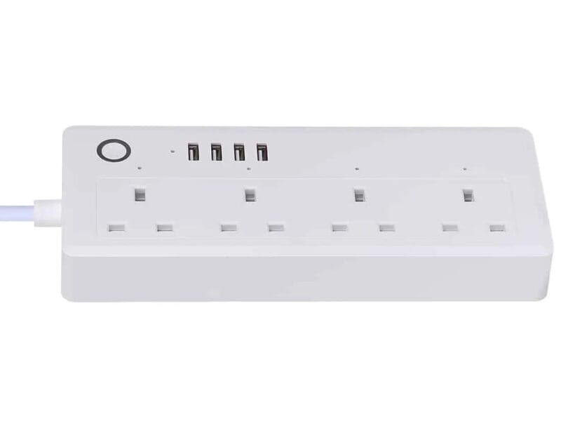 4 USB Ports and 4 x UK Plug Jack 13A Max Output WiFi Remote Control Smart Power Socket