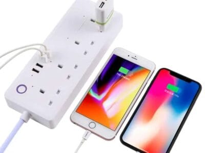 4 USB Ports and 4 x UK Plug Jack 13A Max Output WiFi Remote Control Smart Power Socket