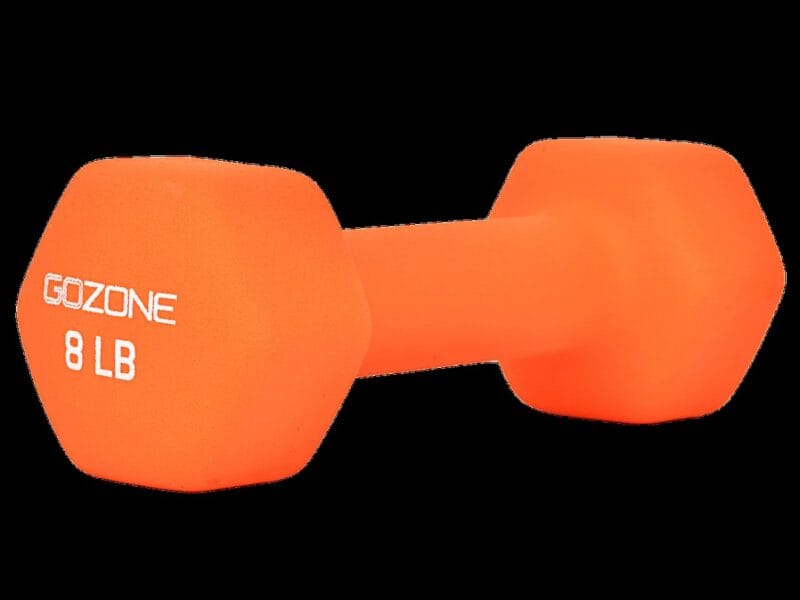 GoZone 8 LB Neoprene Hex Dumbbell – Orange