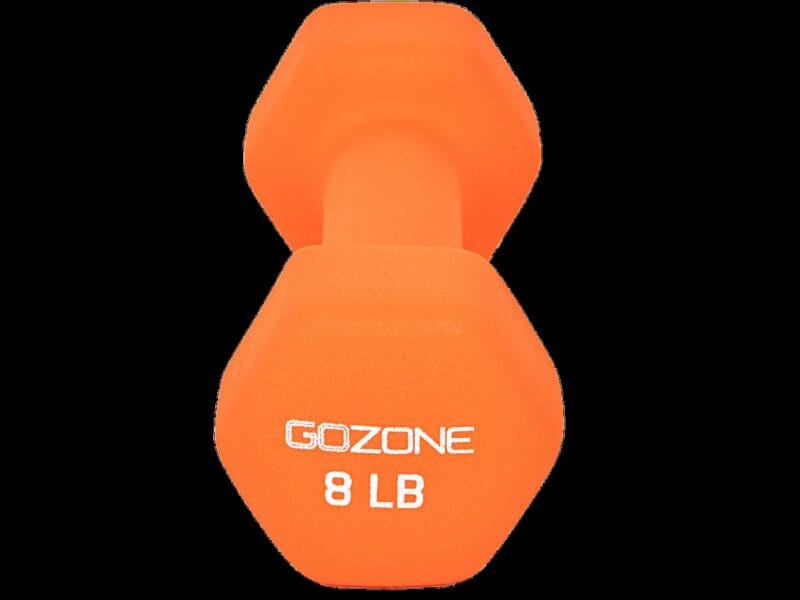 GoZone 8 LB Neoprene Hex Dumbbell – Orange