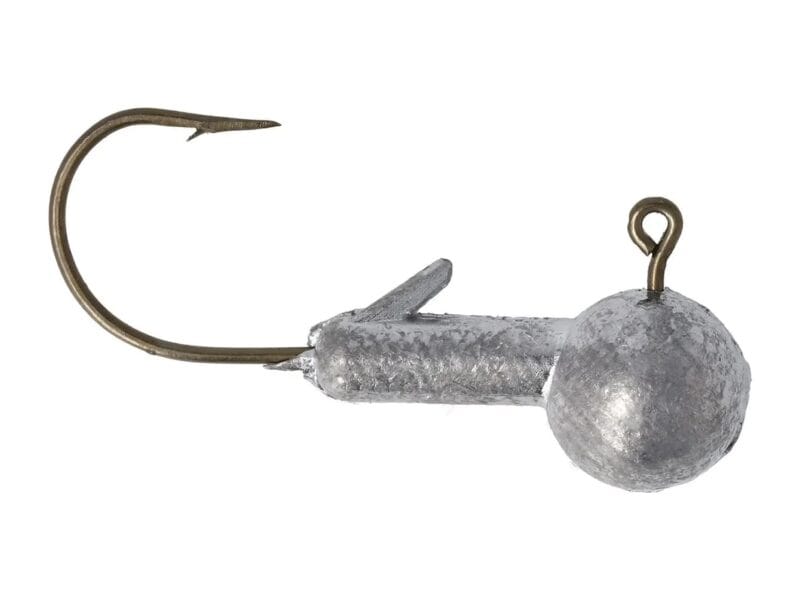 Eagle Claw QWBHX14 Ball Head Jig, Unpainted, 1/4oz, 2/0 Size Hook, 25Pk, Ball Head Jig, Unpainted