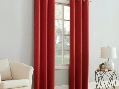 Mainstays Grommet Top Blackout Curtain Panel, 1 Panel, Red, 40″ W x 63″ L