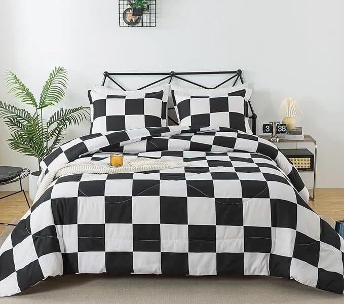 Mainstays Queen Duvet Cover Set Bed in a Bag 90″ x 102″ 7 pieces