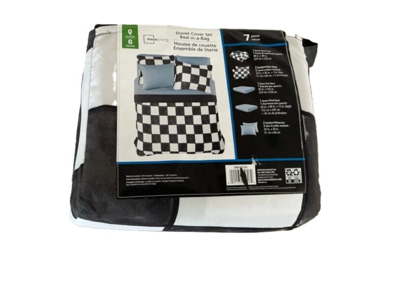 Mainstays Queen Duvet Cover Set Bed in a Bag 90″ x 102″ 7 pieces