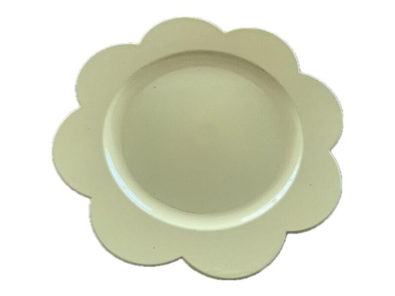 Flower Plate with Scalloped Edge