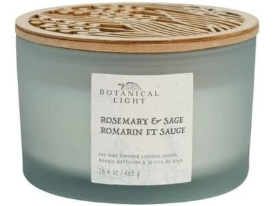 Botanical Light 16.4OZ Rosemary & Sage Soy Wax Blended Scented Candle,3 cotton wick, · 16.4oz· 465g· 1 pack