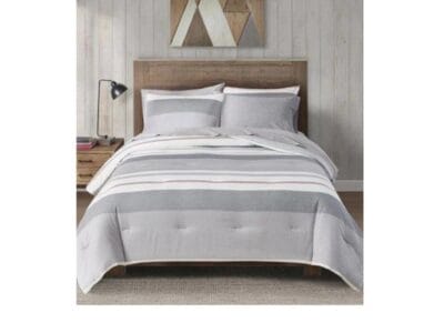 Canadiana Grey Stripe King Comforter Set 106″ x 96″