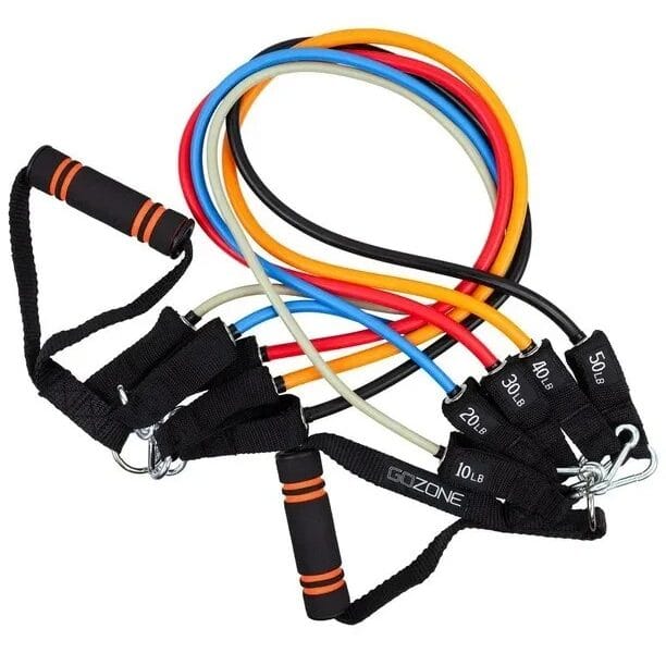 GoZone All-in-One Resistance Band Set – Multi-Colour, Includes ankle cuffs