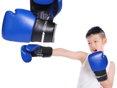 GoZone 8oz Youth Pro-Style Boxing Gloves – Blue/Black