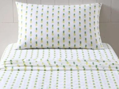 Microfibre Twin Sheet Sheets Ensemble De Draps, Cotton Percale Bedding Set, Crisp & Cool, Lightweight Home Decor – Pineapple 3 Pieces