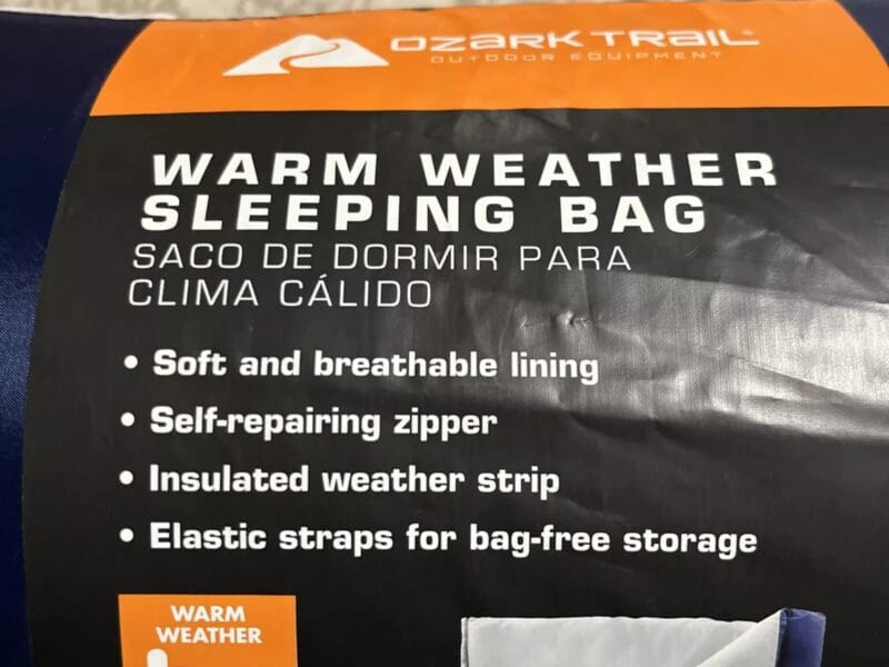 Ozark Trails Warm Weather Outdoor Equipment Sleeping Bag
