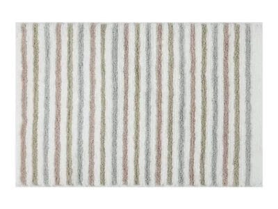 Mainstays Coral Multi-Color Stripe Tufted 2 Piece Bath Rug Set