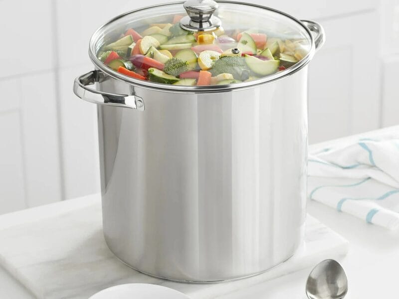 Mainstays Stainless Steel 16-Quart Stock Pot with Glass Lid