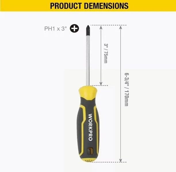WorkPro Phillips Screwdriver PH1x3