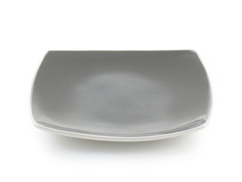 Hometrends Soho Lounge 4 Piece 7.4 Inch Square Stoneware Salad Plate Set in Grey