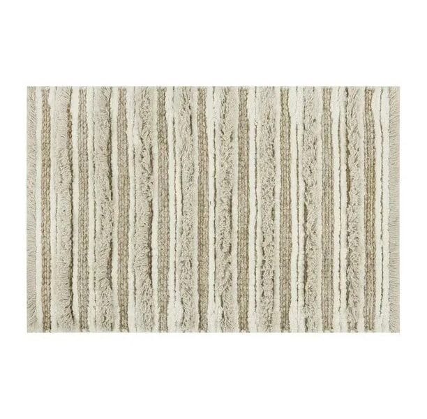 Hometrends Hi Low Striped Handloom 1 Piece Bath Rug 82% Cotton, 18% Rayon 82 x 53cm