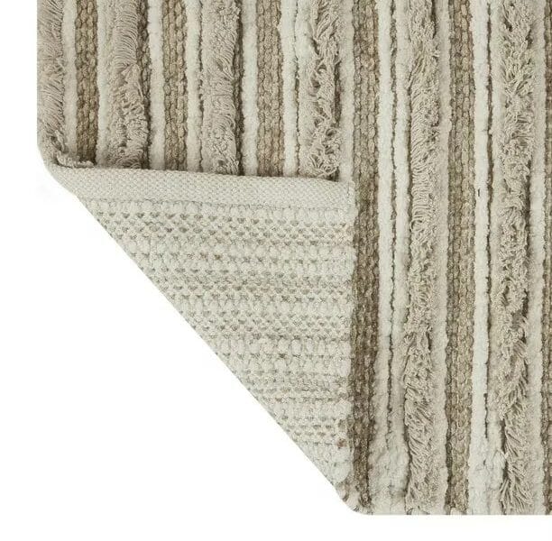 Hometrends Hi Low Striped Handloom 1 Piece Bath Rug 82% Cotton, 18% Rayon 82 x 53cm