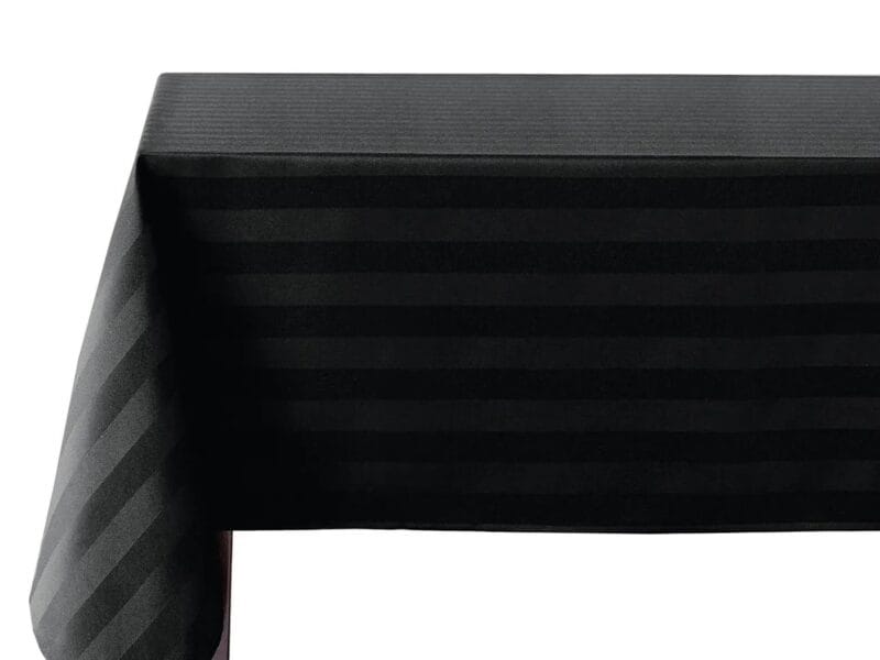 Hometrends Microfiber Stripe Tablecloth 60″ x 84″ Rectangle Black
