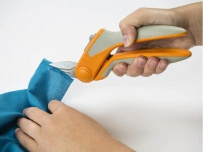 Fiskars RazorEdge Easy Action Fabric Shears for Tabletop Cutting, Orange and Gray, 8 inch, 190850